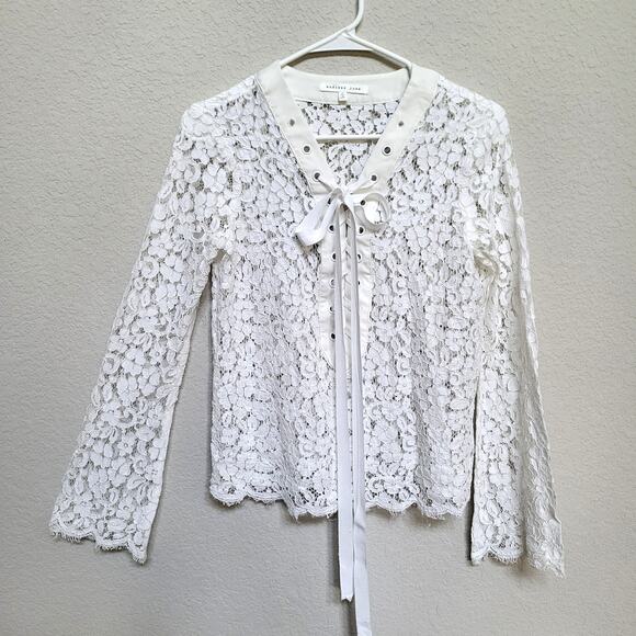 Endless Rose Lace Top Womens Small White Summer Cottage Boho Floral Feminine - Picture 1 of 12